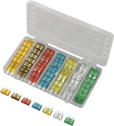 Zestaw standardowych bezpieczników płaskich do samochodu i do zastosowań przemysłowych Bezpiecznik nożowy TRU COMPONENTS 1572249, 12 V, 5 A - 30 A, 70 Teile