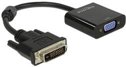 Przejściówka, adapter DVI, VGA Delock 65658, [1x złącze męskie DVI 24+1-pin - 1x złącze żeńskie VGA]