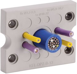 PŁYTKA Z PRZEPUSTAMI KABLOWYMI KEL-DPZ-B. Icotek, KEL-DPZ-B25, 43798, (D x S) 72.8 mm x 58 mm, szary, 1 szt.