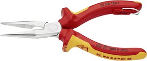 Szczypce płaskie, okrągłe Knipex 25 06 160 T, 160 mm, dla elektroników i mechaników