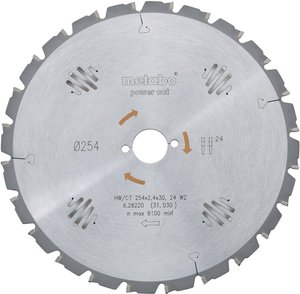 Tarcza tnąca z węglików spiekanych Metabo HW/CT 254X30 24 WZ 254 x 30 x 1.8 mm 1 szt.