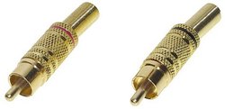 Złącze męskie RCA/Cinch TRU COMPONENTS TRU-30K107 1601054, złocony, złącze męskie proste, 2 szt.