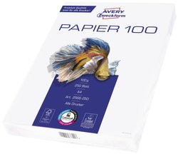 Avery-Zweckform Inkjet Paper Bright White 2566-250 Zestaw 250 elementowy  Uniwersalny papier do drukarek, papier do kopiowania DIN A4 100 g/m² 250 ark. jasny biały