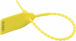 Plomba przeciągana Robo-lock serii RL (L1 x B1 x L2 x B2) 33 x 29 x 260 x 4 mm RL350-PE-RD-M0 Kolor producenta: żółty HellermannTyton 142-73614 1 szt.