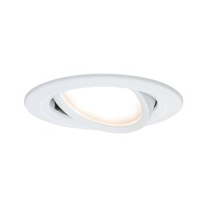 Oprawa wpuszczana LED Nova Coin pojedyncza lampa obrotowa okrągła 84mm 50° Coin 6W 460lm 230V 2700K biała matowa Lampa do zabudowy Paulmann Nova 93448  6 W 470 lm