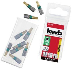 Bity tytanowe kwb - zestaw bitów TX T 20 po 10 szt. 25 mm Bit-TX T 20 kwb 124295 C 6.3 10 szt.