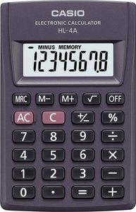 Casio HL-4A  Kalkulator kieszonkowy antracytowy Wyświetlacz: 8 bateryjne (S x W x G) 56 x 9 x 87 mm