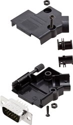 Zestaw listew męskich D-Sub encitech D45PK-P-09-HDP15-K 6355-0055-01, rzędy: 3, styki: 15, 45 °, 1 zest.