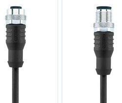 Kabel do czujników/elementów wykonawczych Escha AL-WAKS4-2-AL-WASS4/S370 8046282, Złącze M12, proste / złącze męskie M12, proste, ekranowane