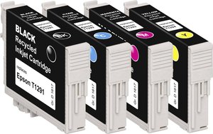 Zestaw tuszy Basetech - zamiennik doEpson - Czarny, Cyjan, Magenta, Żółty atrament Basetech BTE125 1617,4050-126, 1 zest.