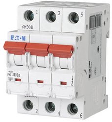 Wyłącznik instalacyjny Eaton PXL-C10/3, 10 A, C 10 A 3-biegunowe