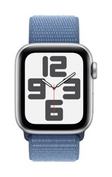 Apple Watch SE GPS 40 mm srebrna aluminiowa obudowa ze sportową opaską w kolorze zimowego błękitu Apple Watch SE (2023) GPS 40 mm Obudowa aluminiowa Sport Loop Zimowy niebieski