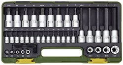 Zestaw kluczy nasadowych HX + TX, 1/4'' + 1/2'' (42 sztuki) Zestaw nasadek trzpieniowych Proxxon  23290 1/2'', 1/4''