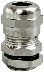 TRU COMPONENTS  Dławnica kablowa  M12  mosiądz (niklowany) Dławnica kablowa TRU COMPONENTS TC-10302820, 1 szt.