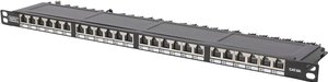 DIGITUS Professional CAT 6, klasa E, panel krosowy wysokiej gęstości, ekranowany Patchpanel Digitus DN-91624S-SL-SH, 24 Porty, 483 mm (19''), 0.5 U