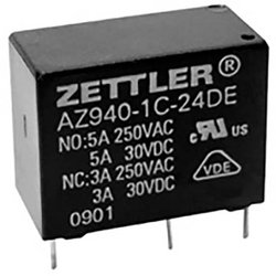 Przekaźnik drukowany Zettler Electronics AZ940-1AB-24DS, monostabilny, 1 cewka, 150 V/DC, 400 V/AC, 10 A, 1 szt.