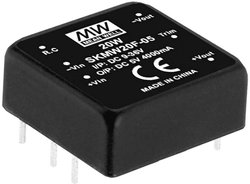 Moduły przetwornicy MEANWELLL DC/DC serii SKMW20 DIP 1''x1''' Obudowa Pojedyncze wyjście Stosunek napięcia wejściowego: 4:1 Moc: 20W regulowana Przetwornica DC/DC Mean Well SKMW20G-03 SKMW20G-03, 20 W, 4.5 A, 1 szt.