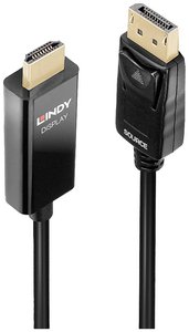 Lindy 40924 Adapter kabla wideo 0,5 m DisplayPort HDMI Typ A (standardowy) Czarny Kabel LINDY 40924, 0.50 m
