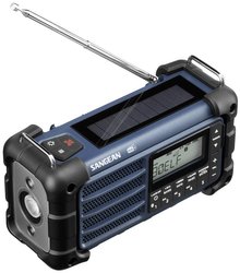 Radio outdoorowe Sangean MMR-99 DAB+, DAB, UKW panel słoneczny, ochrona przeciwbryzgowa, pyłoszczelny, latarka kieszonkowa niebieski