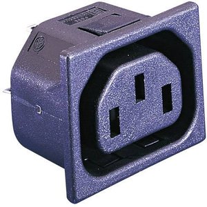 Złącze męskie IEC Bulgin C13 złącze żeńskie do wbudowania pionowego Łączna ilość styków: 2 + PE 10 A czarny PX0695/10/63 1 szt.