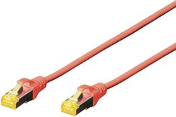 Kabel krosowy DIGITUS Professional CAT 6A S-FTP, LSZH, AWG 26/7, skrętka, dł. 0,5 m, czerwony Kabel LAN Digitus DK-1644-A-005/R, 1 szt., RJ45, CAT 6a, S/FTP, 0.50 m, czerwony