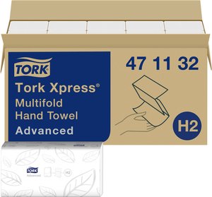 Ręczniki składane Xpress®, białe, H2, 2-warstwowe, 20 x 190 arkuszy, 471132 TORK 471132  Ręczniki papierowe  biały  1 szt.