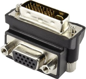 Przejściówka, adapter kątowy DVI, VGA Renkforce RF-4128855 DVI/VGA, [1x złącze męskie DVI 24+5-pin - 1x złącze żeńskie VGA]