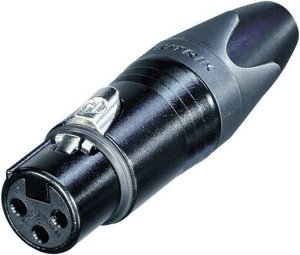 Złącze męskie XLR NC3FXX-B Neutrik NC3FXX-B złącze żeńskie proste Ilość styków: 3  czarny 1 szt.