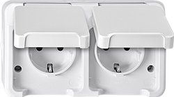 Gniazdo sieciowe z klapką Komplet Merten AQUASTAR 4074946, biały polarny