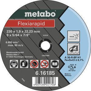Tarcza tnąca prosta Metabo Flexiarapid 616185000 230 mm 25 szt.