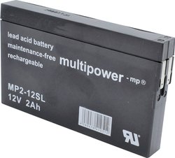 Akumulator ołowiowy multipower MP2-12SL MP2-12SL, AGM, 12 V, 2 Ah