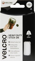 Rzep okrągły do przyklejenia element z pętelkami i haczykami, wysoka wytrzymałość (Ø) 45 mm biały VELCRO® VEL-EC60249 6 par(a)