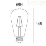 E27, Typ-ST64, Żarówka LED, 4W, Filament Amber