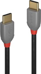 Kabel USB LINDY LINDY 2m USB 2.0 Typ C Kabel Anthra, USB 2.0, Złącze męskie USB-C®, Złącze męskie USB-C®, 2.00 m
