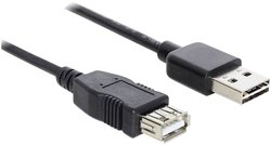 Kabel USB Delock, USB 2.0, Złącze męskie USB-A, Złącze żeńskie USB-A, 3.00 m