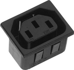 złącze żeńskie do wbudowania pionowego C13 2 + PE  10 A czarny K & B 43R033121150 1 szt.