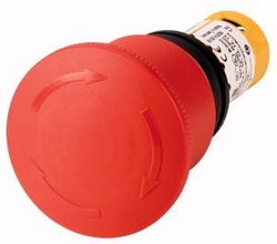 ZATRZYMANIE AWARYJNE, w kształcie dłoni, 45 mm, odblokowywanie przez obrót, 2 NC, połączenie śrubowe Wyłącznik awaryjny Eaton C22-PVT45P-K02 121611, 2 NC, 1 szt.
