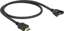 Delock HDMI przedłużacz Wtyczka HDMI-A, Gniazdo HDMI-A 0.50 m czarny 85463 HDMI High Speed z Ethernet, styki pozłacane