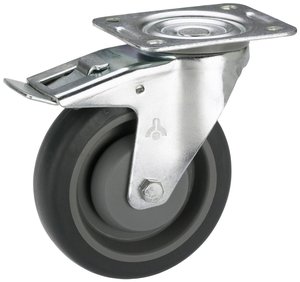 Urządzenie transportowe kółko skrętne 100x32mm Kula, termopl. koło gumowe szare. FAD, płyta 105x85mm, TrKr. 150 kg, TF Kółko skrętne dörner + helmer 716565F 1 szt.