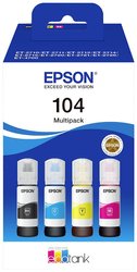 Epson C13T00P640 104 EcoTank Multipack Tusz do napełniania Pasujący drukarek marki: Epson Czarny, Cyjan, Żółty, Magenta  260 ml