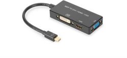 Konwerter Mini DisplayPort Digitus AK-340419-002-S, [1x złącze męskie Mini DisplayPort - 3x DVI-D, złącze żeńskie HDMI, złącze żeńskie VGA]