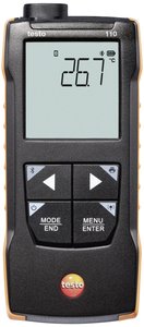 testo 110 – miernik temperatury NTC i Pt100 z podłączeniem do aplikacji Termometr typu NTC, Pt100 testo 110 0563 0110, -200 - +800 °C