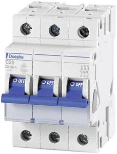 Wyłącznik automatyczny Doepke DLS6H C16A 3polig 6KA 09914293, 3 styki, 230 V, 400 V, 16 A