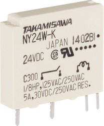 Miniaturowy przekaźnik Takamisawa NY-24W-K-IE 24 V 1 NO Max. 5 A 125 V/DC/270 V/AC 750VA