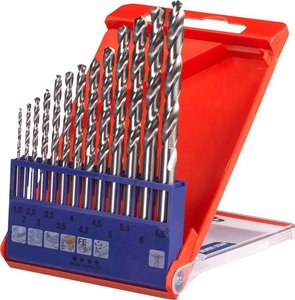 Zestaw wierteł krętych SILVER STAR HSS, 13-częściowy. Zestaw wierteł krętych do metalu kwb 205840 1 szt.