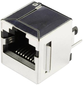 złącze żeńskie do wbudowania pionowego RJ45 BEL Stewart Connectors SS65100-022F Ilość styków: 10P8C 1 szt.