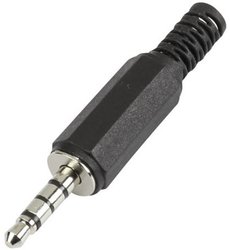 Złącze męskie jack 3,5 mm TRU COMPONENTS 595196, niklowany, złącze męskie proste, 1 szt.