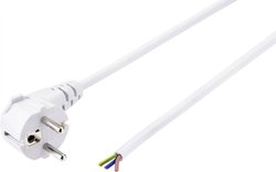Kabel sieciowy, dławik kablowy PG/otwarte zakończenie, 3 m, biały kabel Basetech BT-2336885, 3.00 m, biały