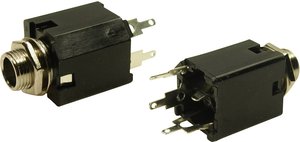 Złącze męskie jack 6,35 mm Cliff FM6704 FM6704, złącze żeńskie do wbudowania pionowego, 1 szt.