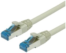Kabel krosowy VALUE kat. 6A (klasa EA) S/FTP (PiMF), LSOH, szary, 0,3 m Kabel LAN Value 21.99.0864, 1 szt., RJ45, CAT 6a, S/FTP, 0.30 m, szary
